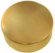 Cap box, 1-3/4" diameter, polished brass, made in the U.S.A.